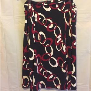 Wrapper Brand Skirt, Black with Red & White circle
